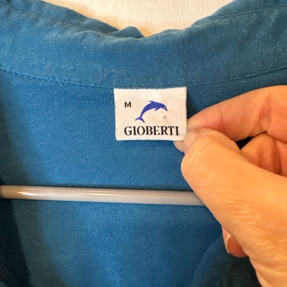 Gioberti Shirt Mens Polo M Striped Collard SS E1.2 - Picture 4 of 9